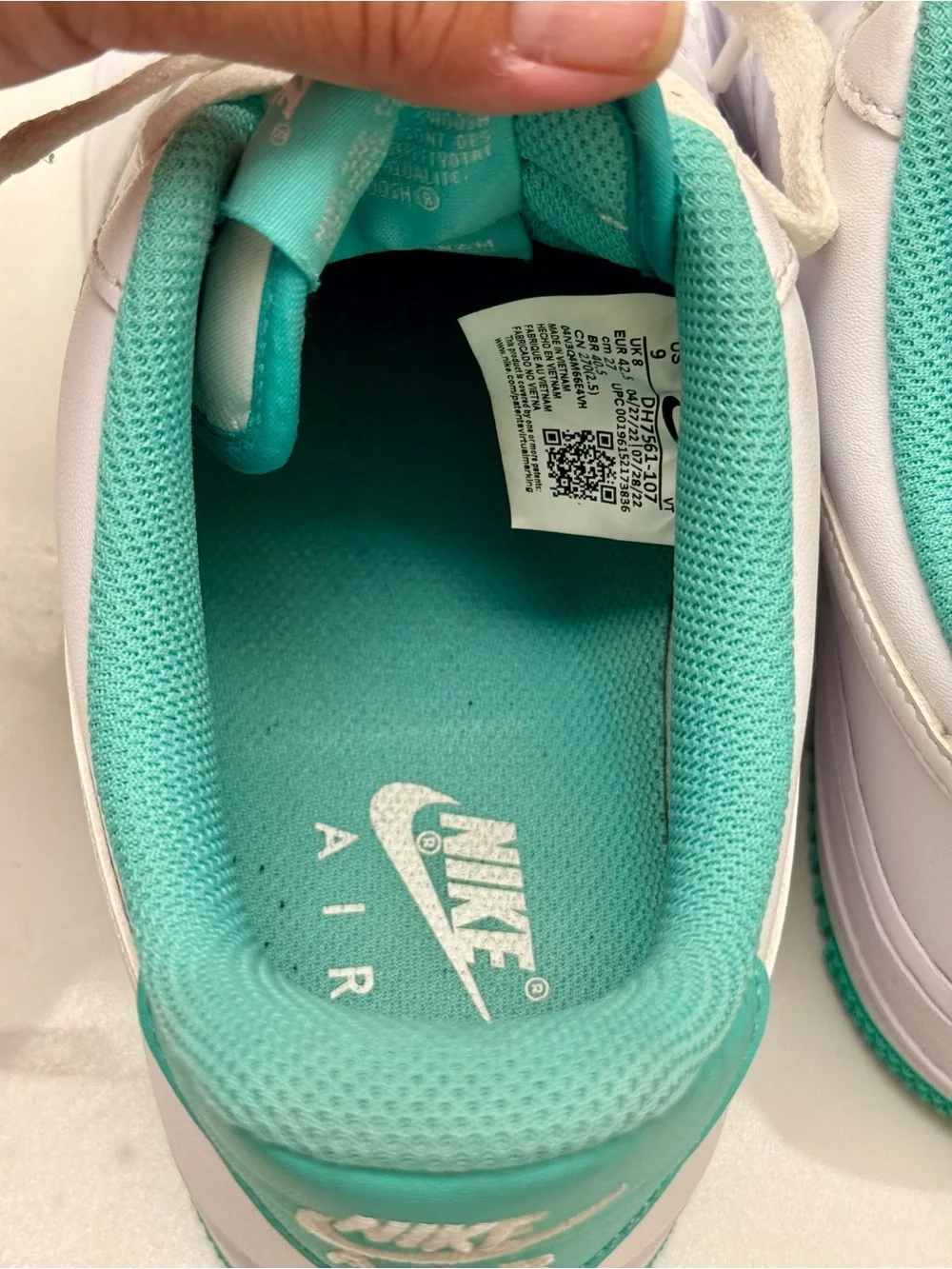 Nike Air Force 1 Low ‘white mint’  Size 9